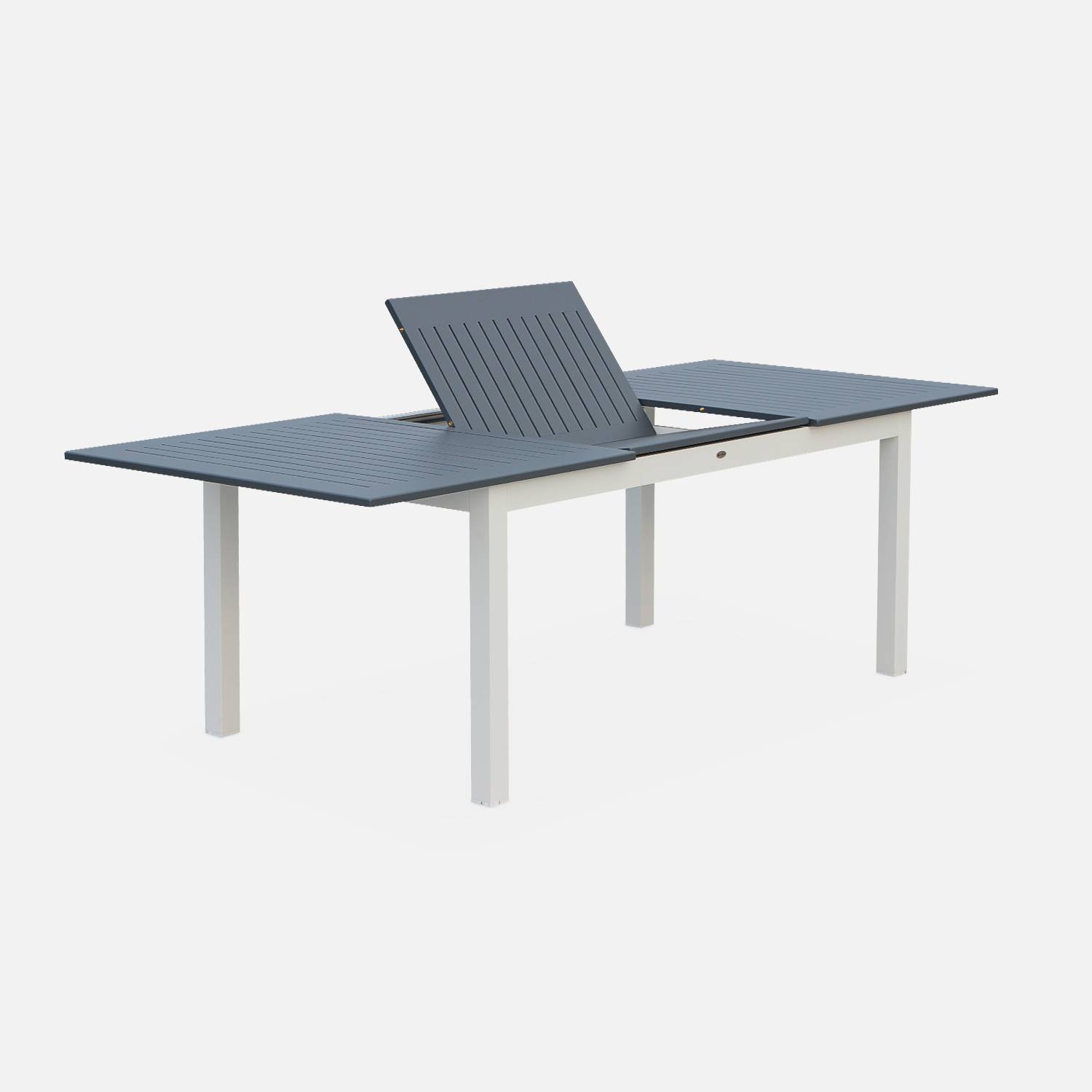 Table extensible - Chicago Gris clair - Table en aluminium 175/245cm avec rallonge  Photo2