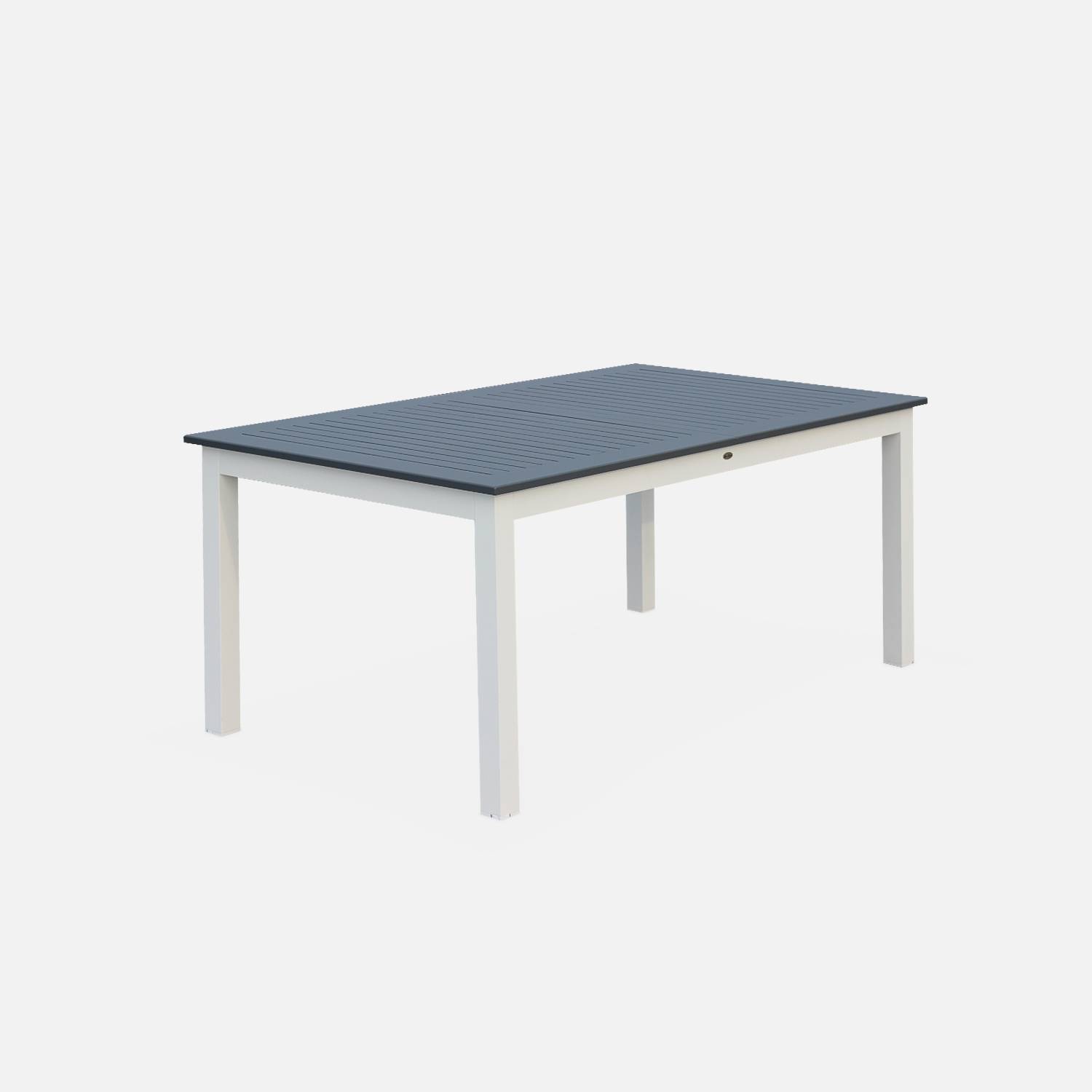 Table extensible - Chicago Gris clair - Table en aluminium 175/245cm avec rallonge, 8 places Photo3