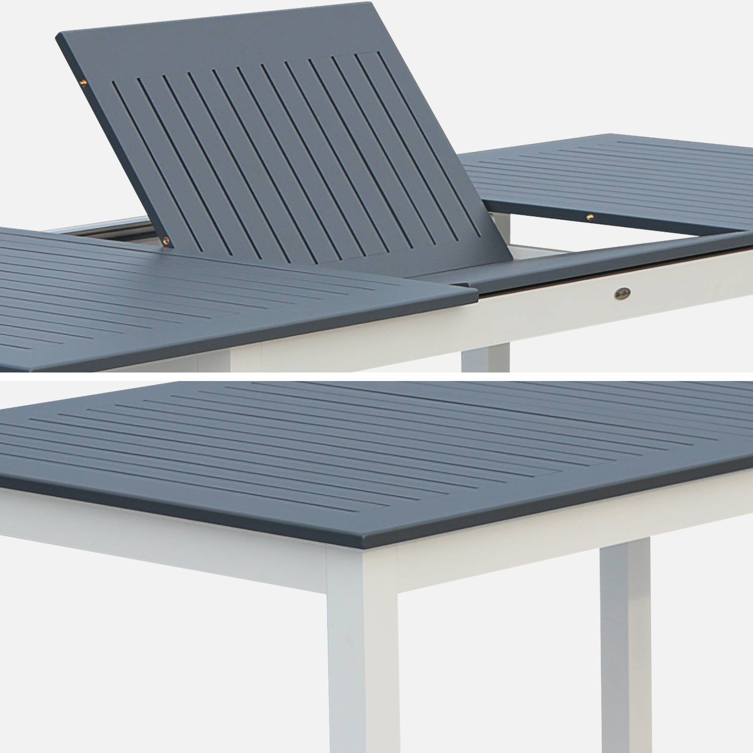 Table extensible - Chicago Gris clair - Table en aluminium 175/245cm avec rallonge  Photo4