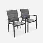 Juego de 2 sillas - Chicago / Odenton / Philadelphia Antracita - aluminio antracita y textileno gris oscuro, apilables Photo1
