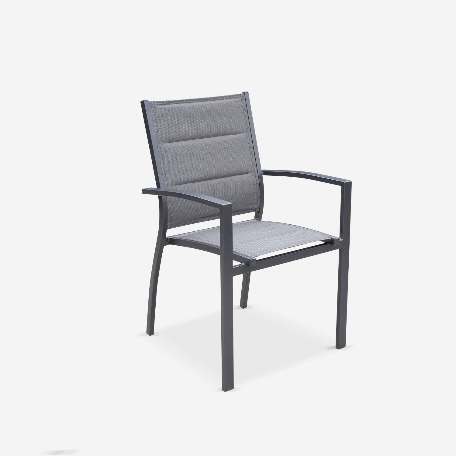 Juego de 2 sillas - Chicago / Odenton / Philadelphia Antracita - aluminio antracita y textileno gris oscuro, apilables Photo2