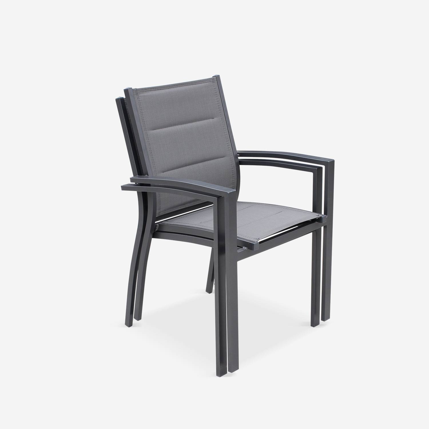 Conjunto de 2 cadeiras - Chicago / Odenton / Philadelphia Antracite - alumínio antracite e textileno cinzento escuro, empilháveis Photo5