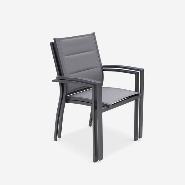 Juego de 2 sillas - Chicago Odenton / Philadelphia Antracita - aluminio antracita y textileno gris oscuro, apilables