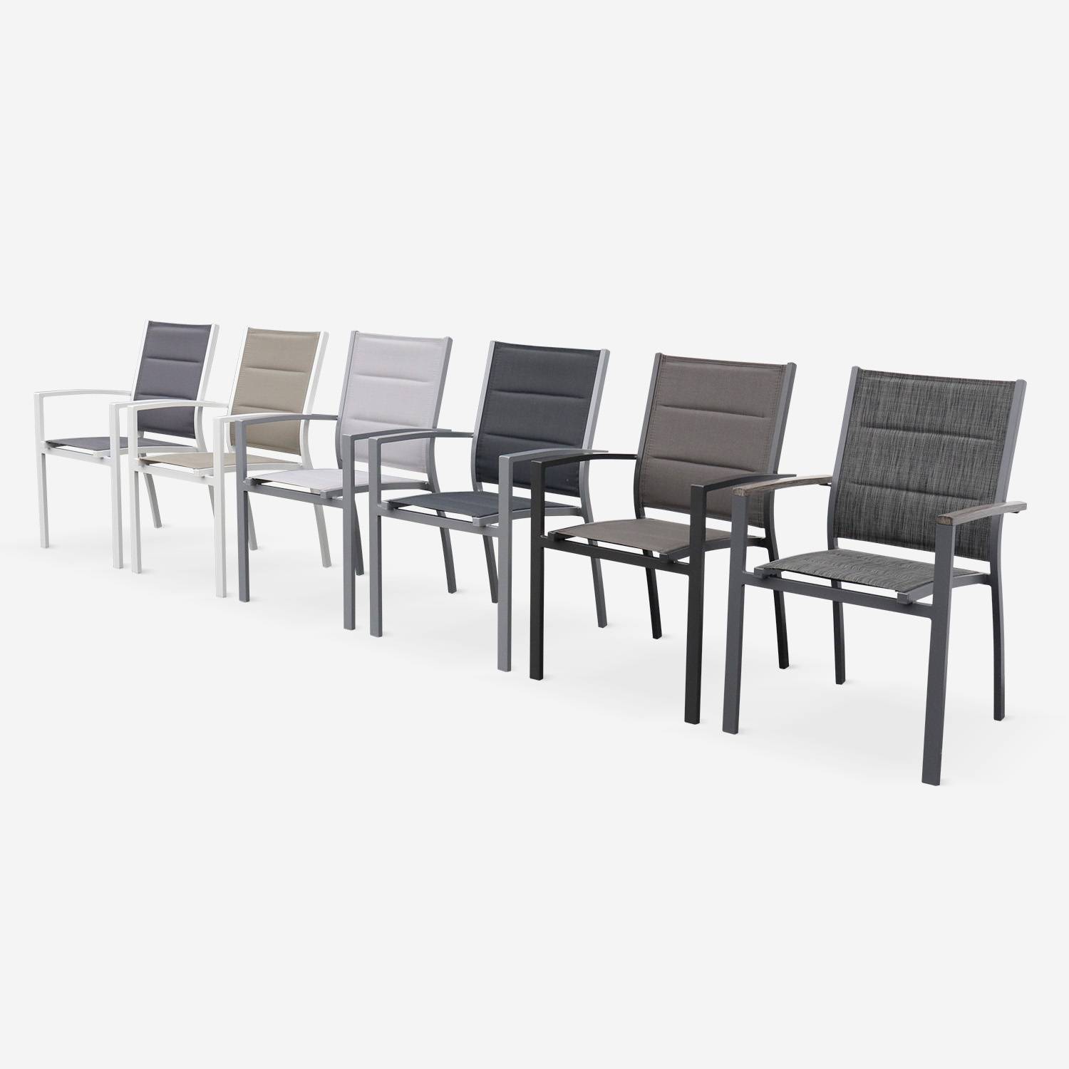 Conjunto de 2 cadeiras - Chicago / Odenton / Philadelphia Antracite - alumínio antracite e textileno cinzento escuro, empilháveis Photo4