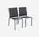 Set mit 2 Stühlen ausder Reihe Chicago/Odenton aus Aluminium und grauem Textilene, stapelbar