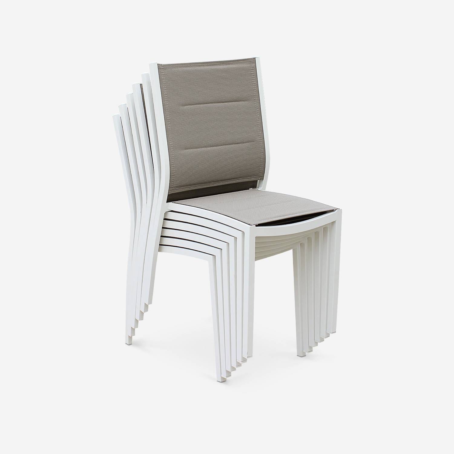 Set mit 2 Chicago-Stühlen - weißes Aluminium und taupefarbenes Textilene Photo2