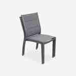 Set mit 2 Stühlen - Chicago / Odenton Anthrazit - Aus anthrazitfarbenem Aluminium und dunkelgrauem Textil, stapelbar Photo3