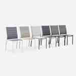 Set mit 2 Stühlen - Chicago / Odenton Anthrazit - Aus anthrazitfarbenem Aluminium und dunkelgrauem Textil, stapelbar Photo5
