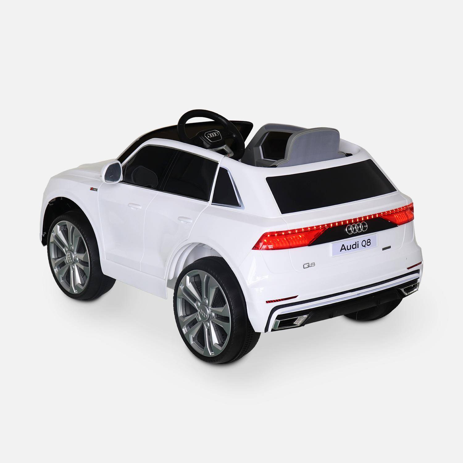 AUDI Q8 Wit elektrische auto 12V, 1 plaats, 4x4 voor kinderen met autoradio en afstandsbediening Photo2