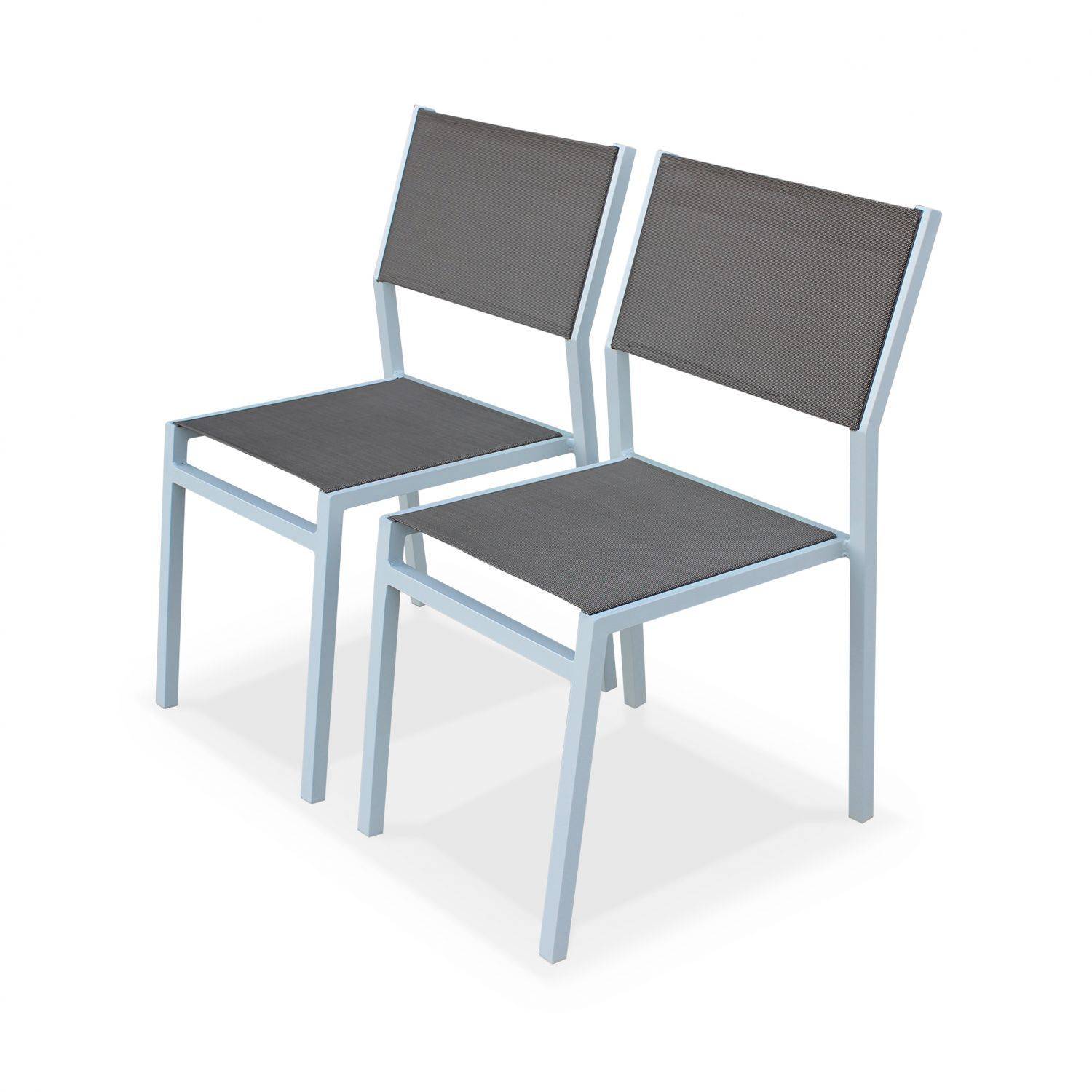 Ensemble Alabama 1 table de jardin et 6 chaises en aluminium et textilène Photo8