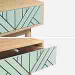 Console en décor bois et vert d'eau - Mika - 2 tiroirs, pieds scandinaves, L 100 x l 35 x H 75cm Photo5