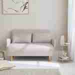 Sofá-cama de tela - Panam - escandinavo de 2 plazas, patas de madera clara, beige, asiento corrido, respaldo reclinable Photo1
