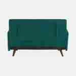 Sofá-cama de terciopelo - Panam - 2 plazas escandinavo, patas de madera oscura, verde, asiento corrido, respaldo reclinable Photo8