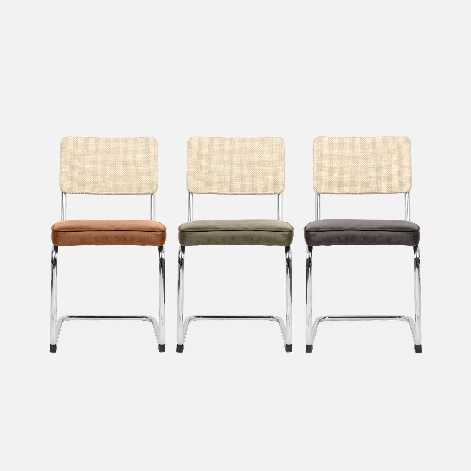 2 cadeiras cantilever - Maja - tecido preto e resina com efeito rattan, 46 x 54,5 x 84,5cm Photo9