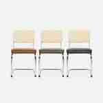 2 chaises cantilever - Maja - tissu marron foncé et résine effet rotin, 46 x 54,5 x 84,5cm   Photo9