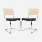 2 chaises cantilever - Maja - tissu marron foncé et résine effet rotin, 46 x 54,5 x 84,5cm   Photo5