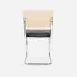 2 sillas cantilever - Maja - tela marrón oscuro y resina efecto ratán, 46 x 54,5 x 84,5cm   Photo7