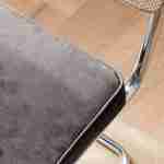 2 chaises cantilever - Maja - tissu marron foncé et résine effet rotin, 46 x 54,5 x 84,5cm   Photo3