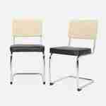 2 chaises cantilever - Maja - tissu marron foncé et résine effet rotin, 46 x 54,5 x 84,5cm   Photo4