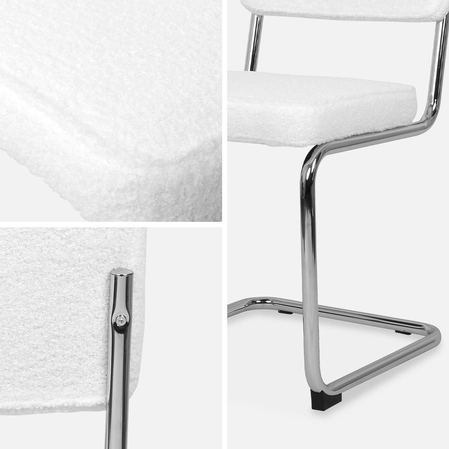 2 chaises cantilever - Maja - à bouclettes blanches , 46 x 54,5 x 84,5cm   Photo7