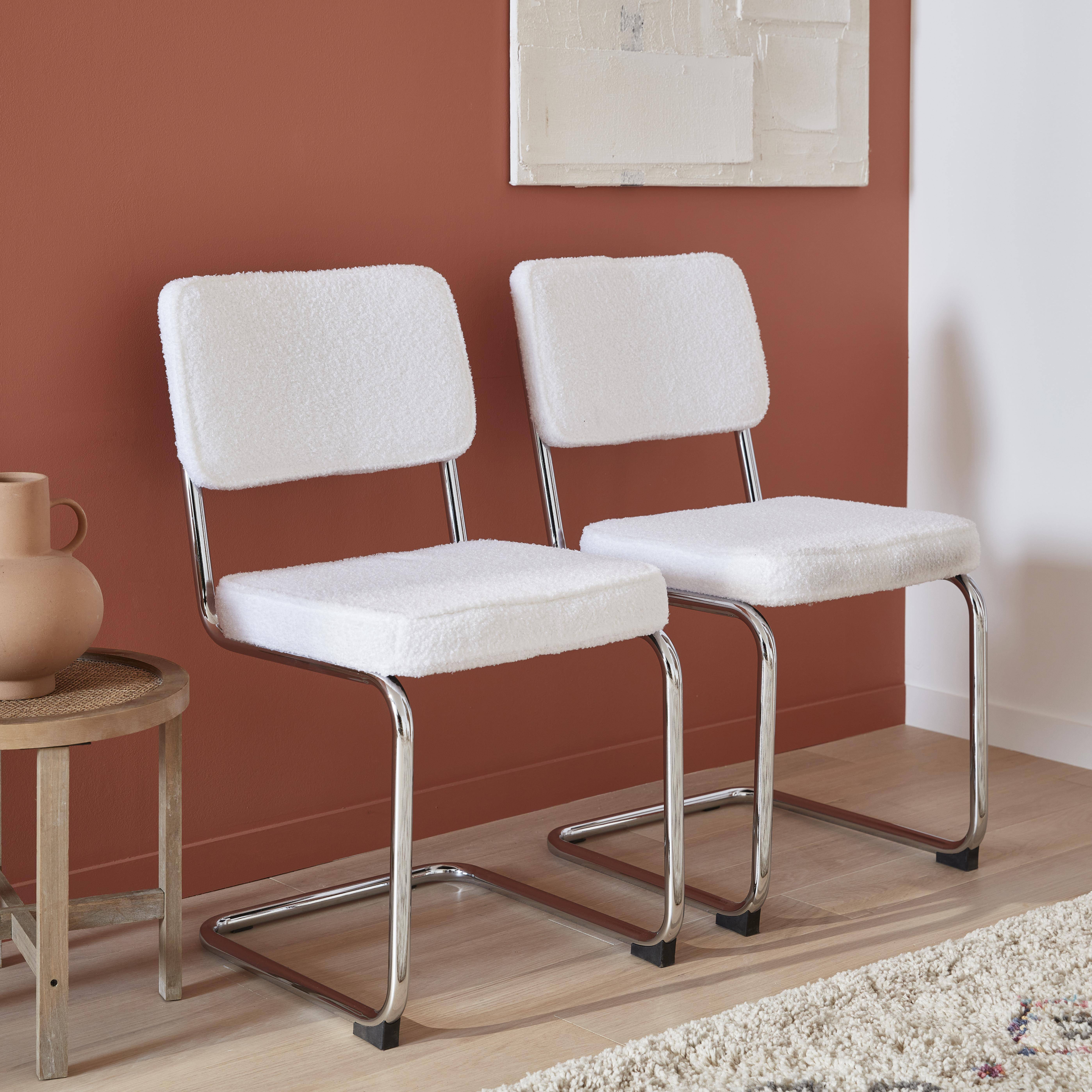 2 cadeiras cantilever - Maja - com caracóis brancos, 46 x 54,5 x 84,5cm Photo1