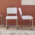 2 chaises cantilever - Maja - à bouclettes blanches , 46 x 54,5 x 84,5cm   Photo2