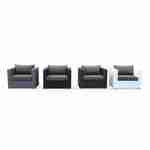 Set Kissenbezüge in Grau Meliert für das Set Sessel + Fußhocker - Komplettset Photo5