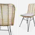 Deux chaises en rotin naturel et métal, coussins beiges - Cahya Photo7