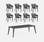 Tuinset Lima160/Elisa - 157/235x98x74cm - 8 stoelen - Kunsthars - Grafietkleur