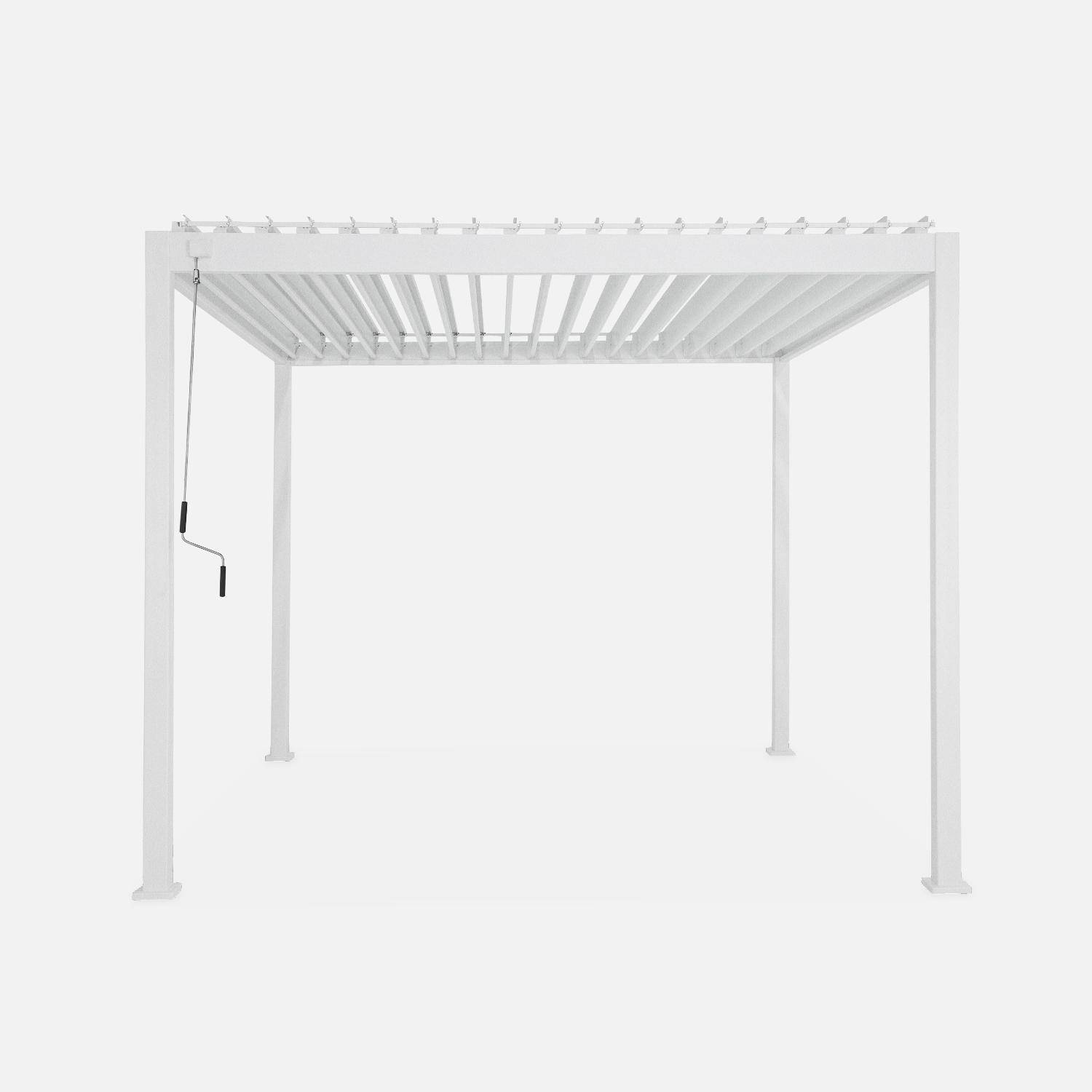 Pergola Bioclimatique blanc – Triomphe – 3x3m, aluminium, à lames orientables  Photo4