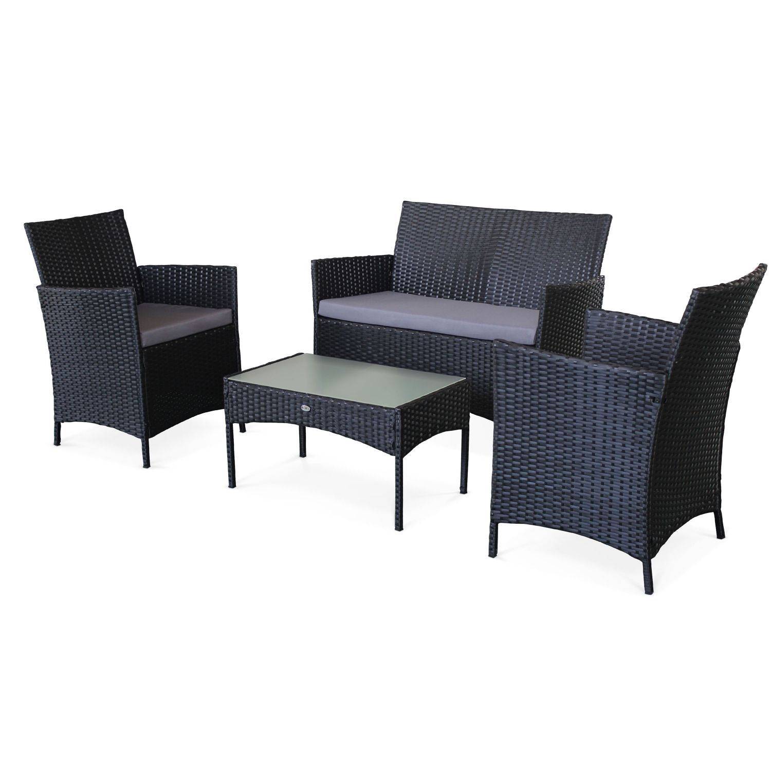 Moltes: 4-seater garden sofa set, black / grey Photo1