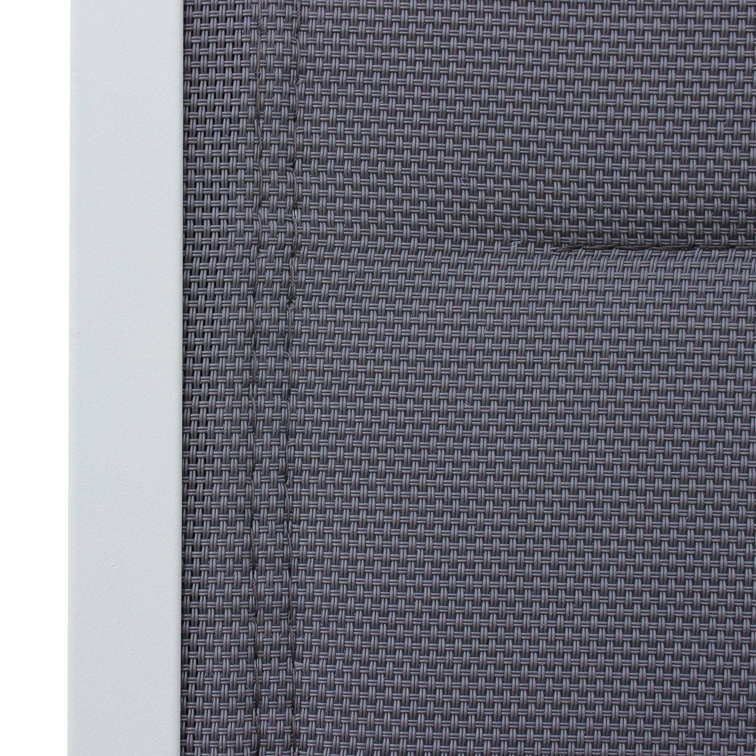 Set mit 2 Chicago-Sesseln - Weißes Aluminium und dunkelgraues Textilene, stapelbar Photo3