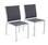 Set van 2 aluminium en textileen stoelen, opstapelbaar