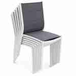 2er Set Stühle - Chicago / Odenton - Weißes Aluminium und dunkelgraues Textilene Photo2