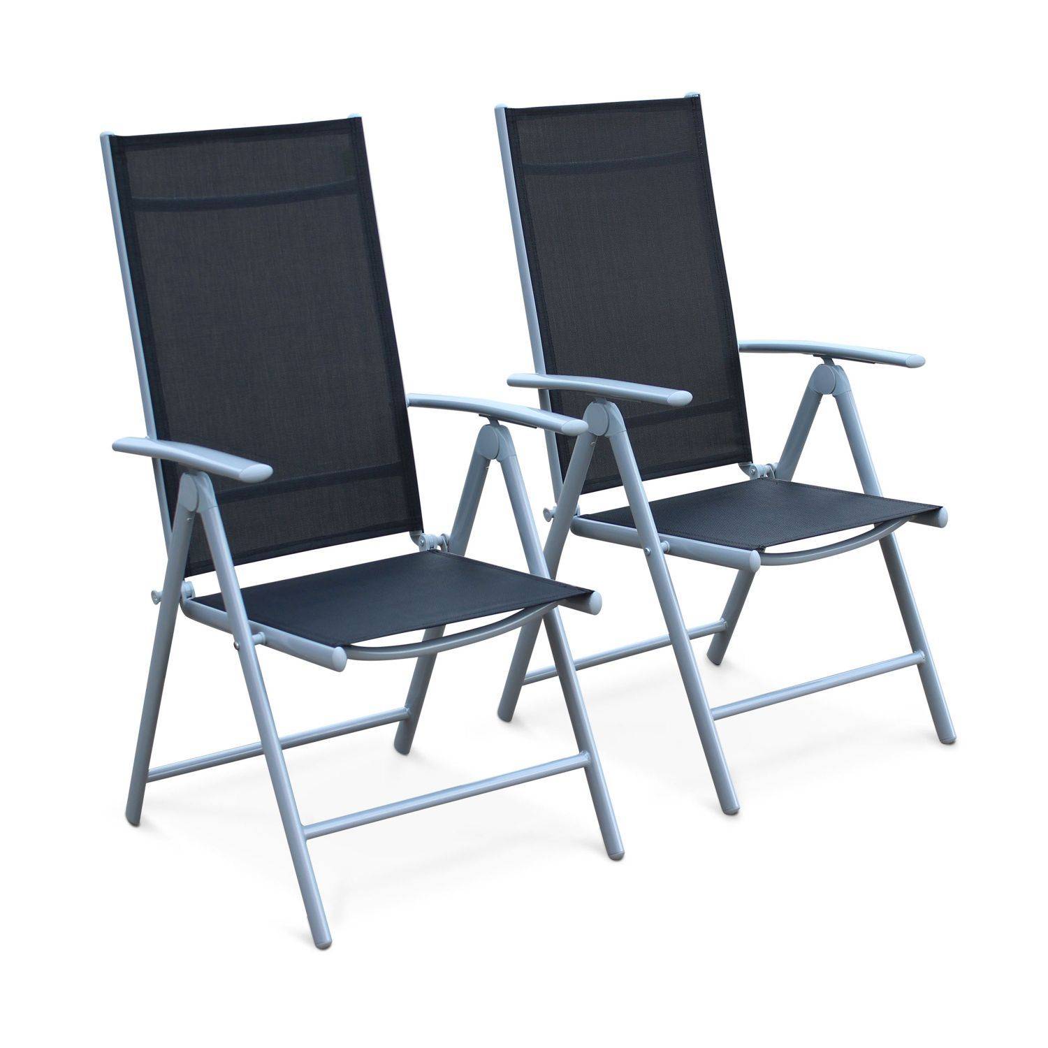 Ensemble de 2 fauteuils Naevia en aluminium et textilène Photo1