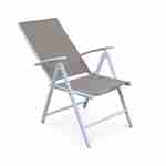 Set mit 2 Naevia-Sesseln mit mehreren Positionen aus weißem Aluminium und taupefarbenem Textilene Photo3