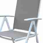 Set mit 2 Naevia-Sesseln mit mehreren Positionen aus weißem Aluminium und taupefarbenem Textilene Photo4