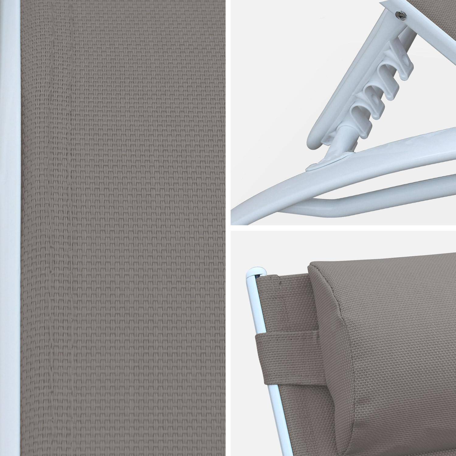 Lettino prendisole in alluminio e textilene - modello: Louisa, colore: Talpa - sdraio Photo3