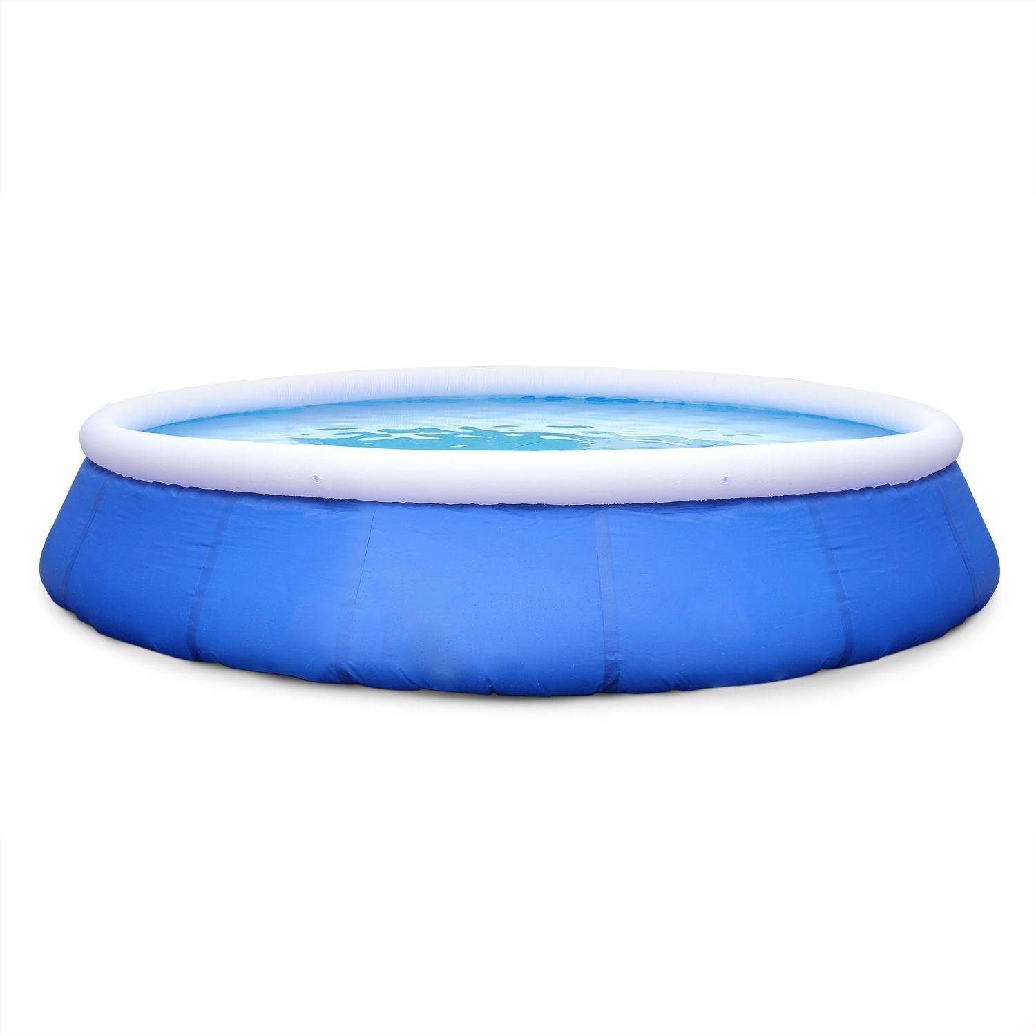 Kit piscine Emeraude gonflable bleue autoportante ronde Ø450x90cm avec pompe de filtration, bâche de protection, tapis de sol et échelle, piscine hors sol autostable Photo3