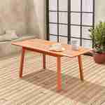 Table de jardin en bois 120-180cm - Almeria - Table rectangulaire avec allonge eucalyptus FSC Intérieur / Extérieur  Photo1