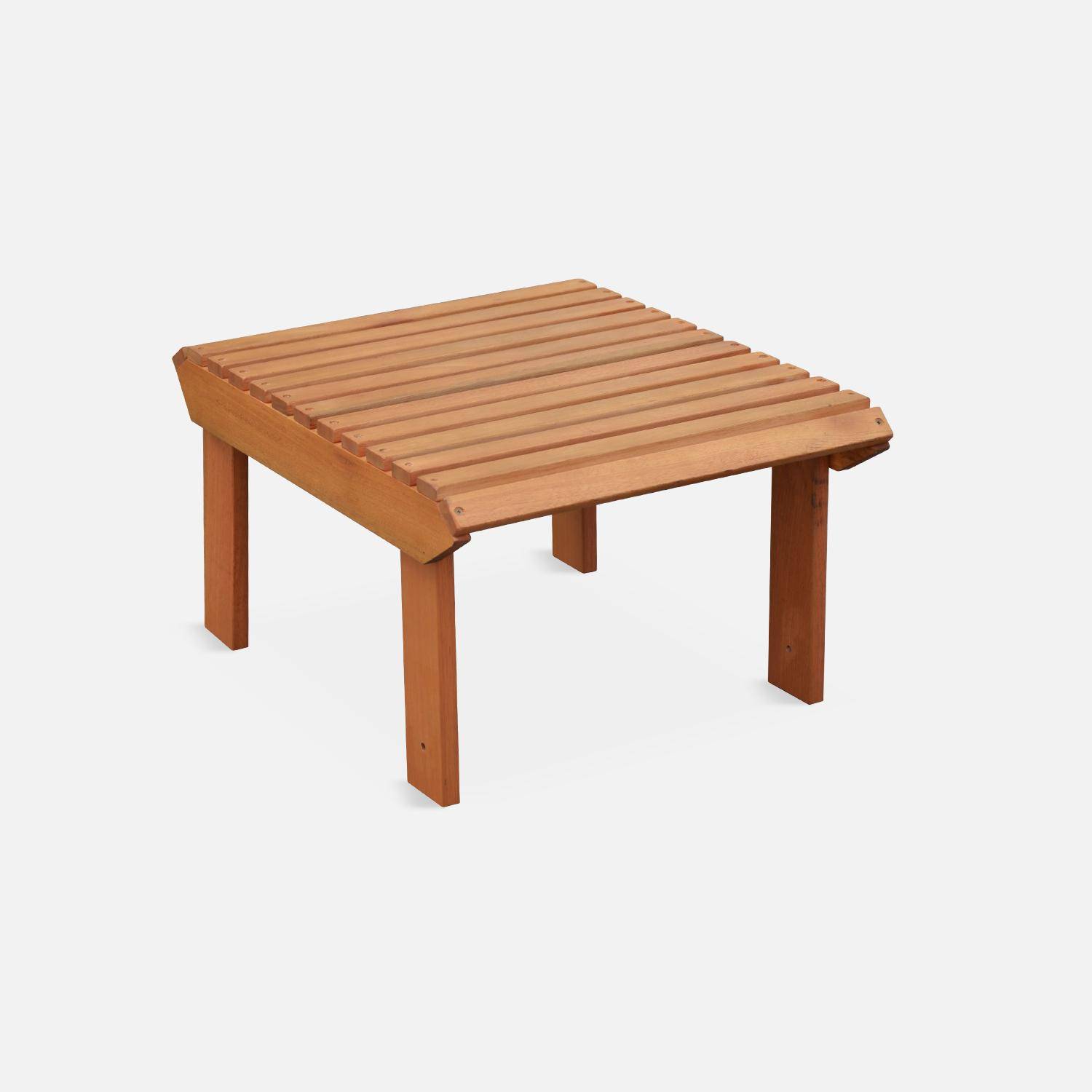 Cadeirão de jardim em madeira com apoio para os pés/mesa baixa - Adirondack Salamanca - Eucalyptus FSC, cadeira de pátio retro Photo4