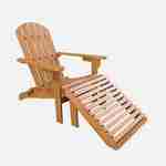 Sillón de jardín de madera con reposapiés / mesa de centro - Adirondack Salamanca - Eucalyptus FSC, silla de patio retro, silla de playa plegable Photo3