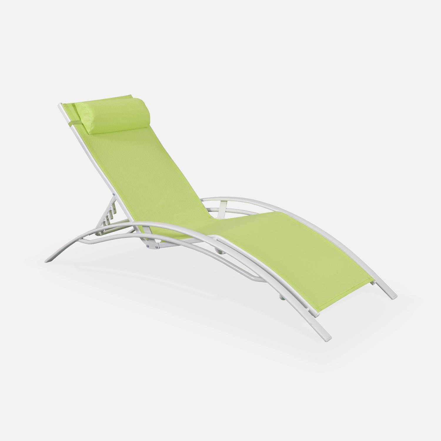 Sonnenliegen-Duo aus Aluminium - Louisa Apfelgrün - Liegestühle aus Aluminium und Textilene Photo3