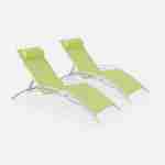 Set van 2 ligstoelen van aluminium en textileen Photo2