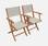 Pareja de sillas de mesa de jardín, Eucalipto, Natural | Butacas Almeria