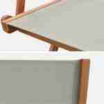 Fauteuils de jardin en bois et textilène - Almeria Gris taupe - 2 fauteuils pliants en bois d'Eucalyptus FSC huilé et textilène Photo4