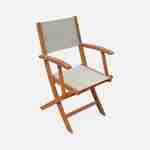 Fauteuils de jardin en bois et textilène - Almeria Gris taupe - 2 fauteuils pliants en bois d'Eucalyptus FSC huilé et textilène Photo6