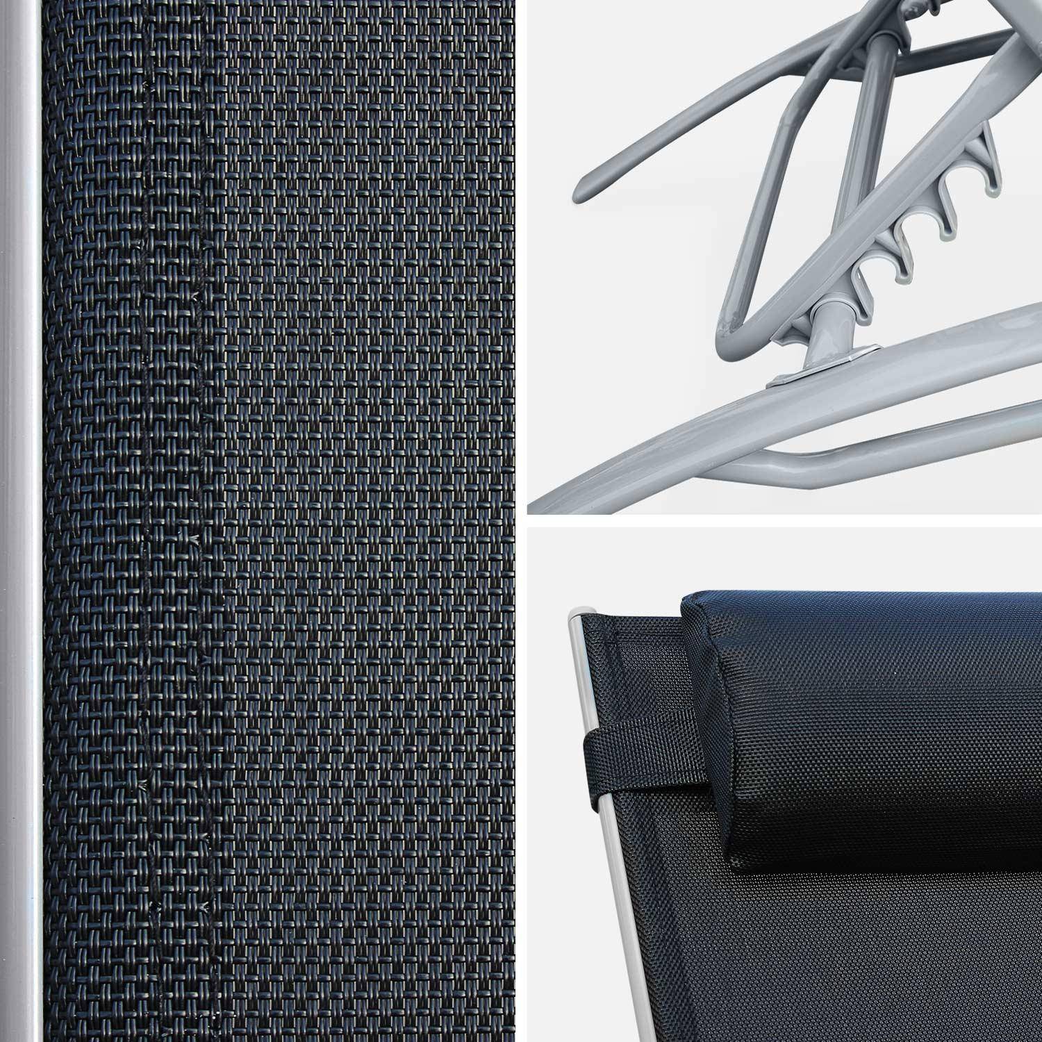 Tumbonas de aluminio y textileno negro | Louisa x2 Photo5