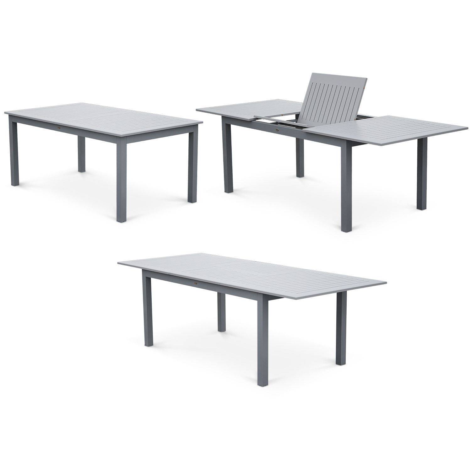Set da giardino con tavolo allungabile - modello: Chicago, colore: Grigio - Tavolo in alluminio, dimensioni: 175/245cm con prolunga e 8 sedute in textilene Photo4