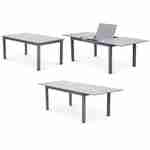 Gartengarnitur - Chicago Grau/Hellgrau - Ausziehbarer Tisch 175/245 cm mit Verlängerung und 8 Sitzen aus Textilene Photo4